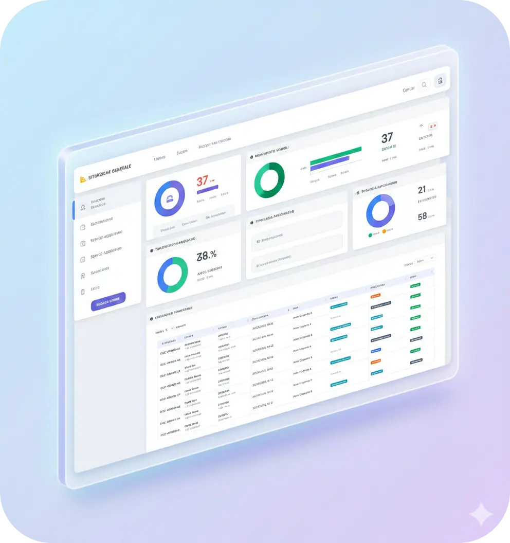 Illustrazione isometrica del software cloud ParkGest per la gestione digitale e intelligente dei parcheggi
